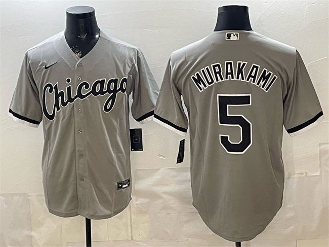 Men's Chicago White Sox #5 Munetaka Murakami Grey Stitched Baseball Jersey